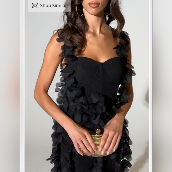 AKIRA COVER GIRL MIN DRESS WITH FLORAL APPLIQUES SIZE SMALL NWT - Picture 2 of 8